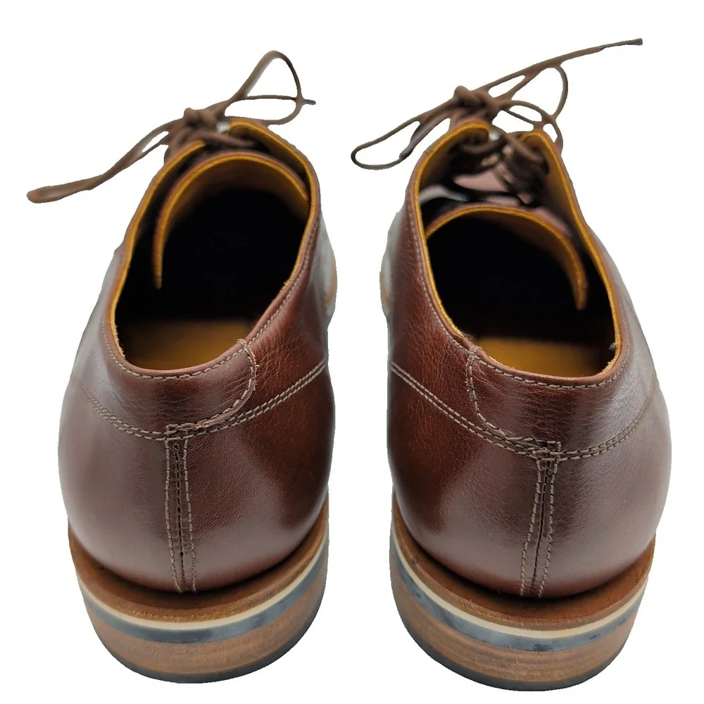 HELM DERBY‎ Leather Dress Shoes The Evans Whiskey Brown Men's Sz 13 EUC